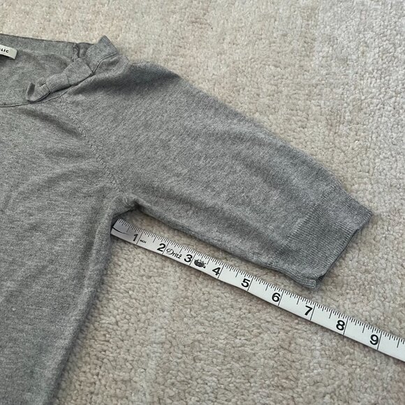 Banana Republic Gray Cotton Silk Short Sleeve Sweater Knit Top S - Picture 7 of 10